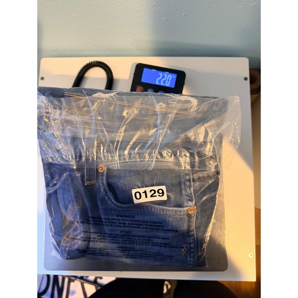 Genetic Los Angeles Hepburn High Rise Cropped Flare Jeans Medium Wash Raw Hem 29 - Picture 9 of 9